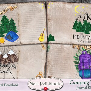 Camping Junk Journal Kit, Hiking Ephemera Pack, Printable Journal Kit ...