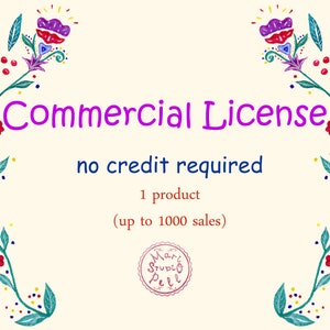 Commercial License - no credit required - for 1 product