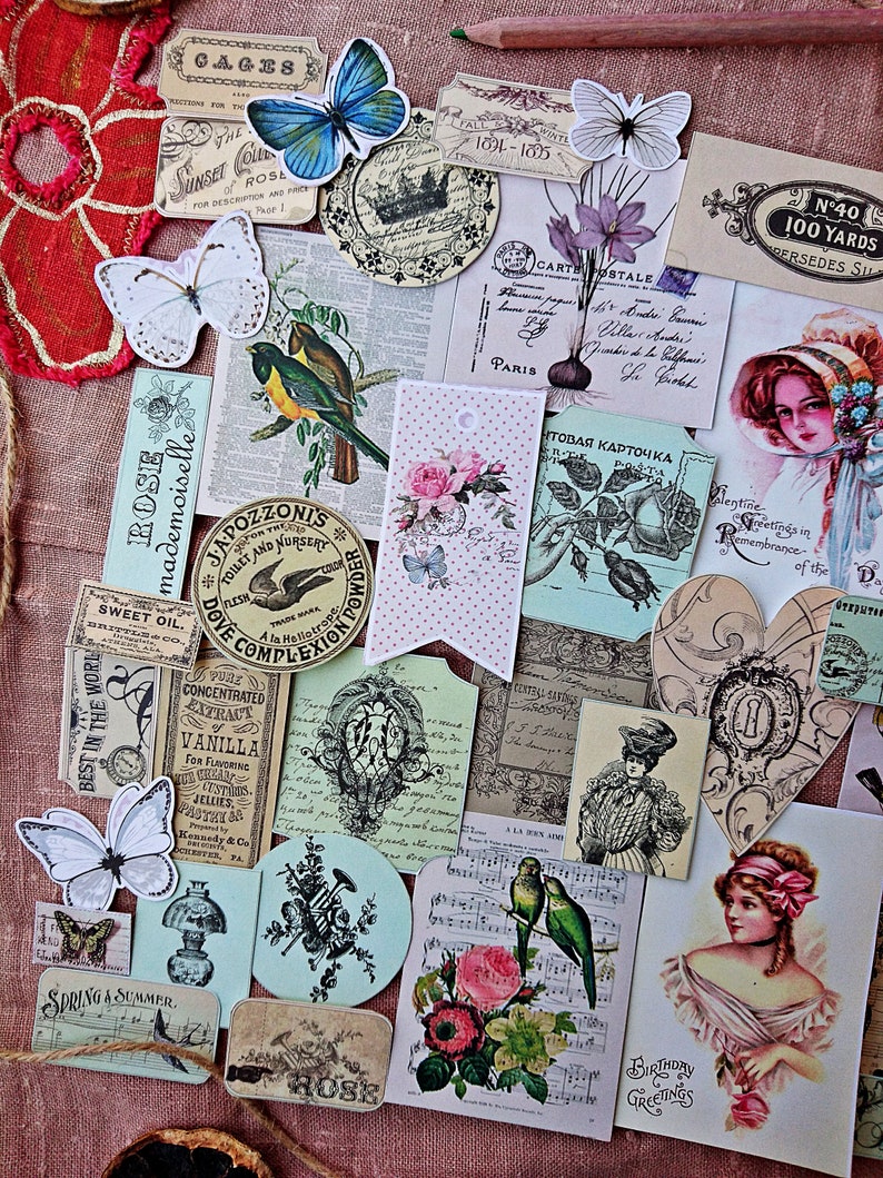Vintage Style Paper Ephemera Pack Fashion Victorian era /45 Etsy