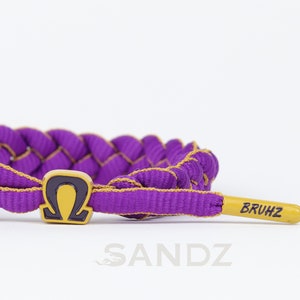 Omega Psi Phi Fraternity Purple and Gold Paracord bracelet Men Greek Paraphernalia silicone bracelet alternative Omega Psi Phi Gift for Ques