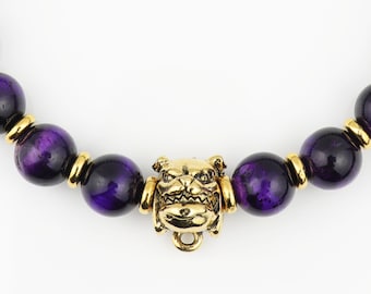 Omega Psi Phi-armband: paarse tijgeroogkraal, cadeau Que Dawg