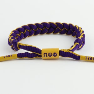 Omega Psi Phi Fraternity Purple and Gold Paracord bracelet Men Greek Paraphernalia silicone bracelet alternative Omega Psi Phi Gift for Ques