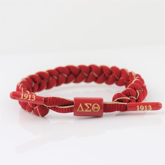 Delta Sigma Theta Paracord Bracelet With Greek Letter Center Piece With Founding Year 1913 Embossed End Caps. Perfect Gift Etsy