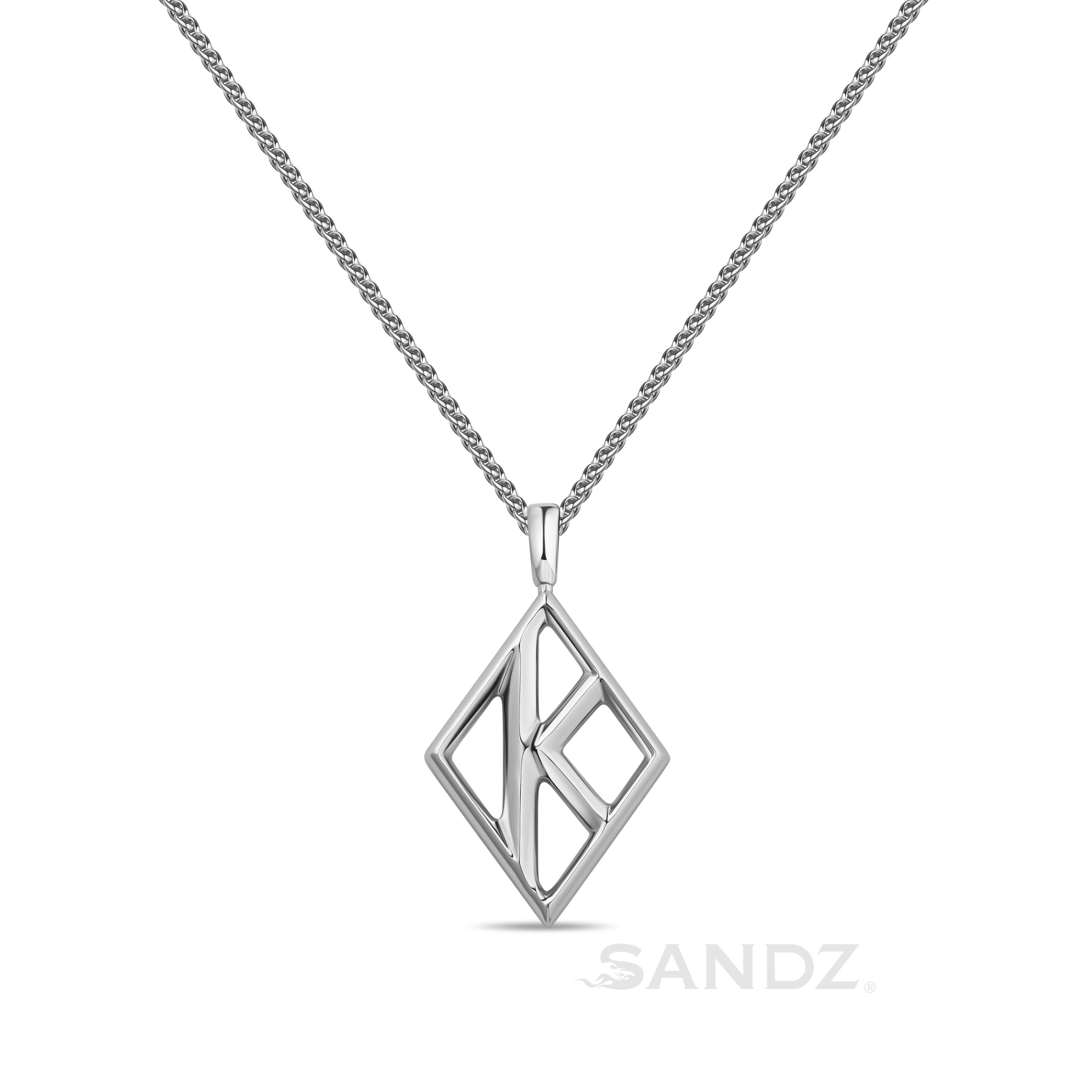 Kappa Alpha Psi Diamond K Pendant Necklace with 24-inch chain, fraternity men's stainless steel fraternity jewelry, Nupe Made