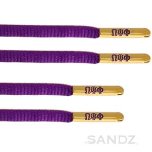 Omega Psi Phi Purple and Gold Oval Shoelaces | Fraternity Paraphernalia Gift | Pair with SANDZ Omega Psi Phi Paracord Bracelet