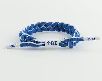 Phi Beta Sigma Bracelet: Royal Blue & White Paracord, Adjustable