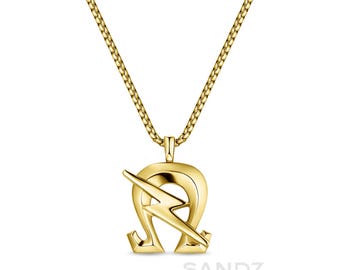 Omega Psi Phi-hangerketting: 14k verguld roestvrij staal