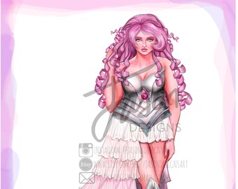 Rose Quartz Fan Art Etsy