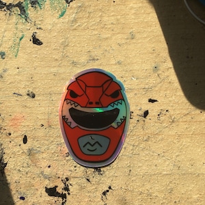 Holographic Red Ranger sticker