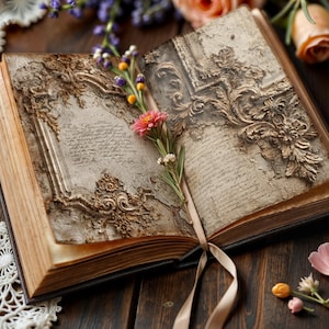 Baroque Wall Texture Pages, Vintage Ornate Frames (PDF)