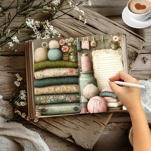 Stricken & Häkel Projekt Journal: 47 Druckbare Tracker Seiten (kommerzielle Nutzung inbegriffen)