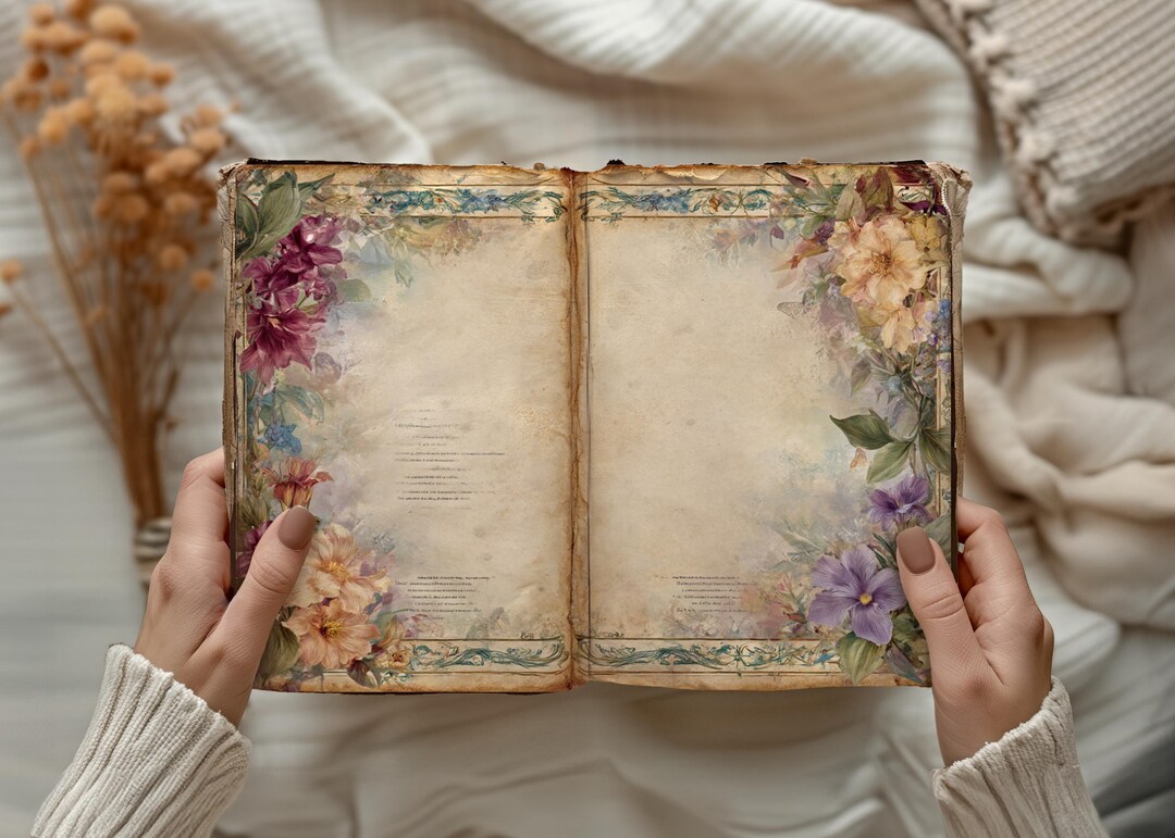 Vintage Floral Junk Journal Pages: Printable Ephemera (digital Download ...