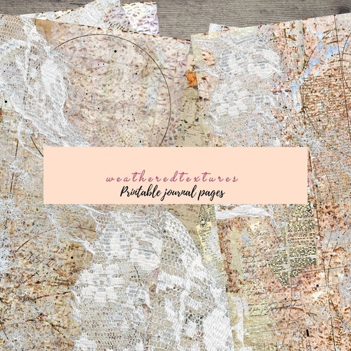 Printable Junk Journal Kit Digital Download 10 Sheets Paper Etsy