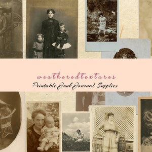 Junk Journaling Ephemera, Digital Antique Portraits, Junk Journal Vintage Women, Vintage Photos Digital, Printable Antique Portraits, Sepia