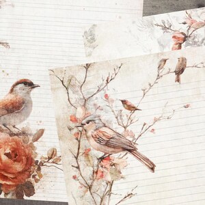 Druckbares junk journal kit, Florale Hintergrundpapiere, Digitaler Download, 12 Bögen Papierpaket - Kit 161