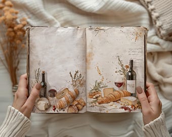 French Recipes Journal Pages: Vintage Kitchen Ephemera (Digital Download)