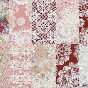 Lace Digital, Printable Kit, Printable Lace Paper, Boho Paper Kit, Junk ...