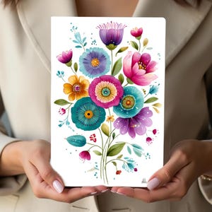 Paquet de papier à motif floral scandinave, 20 feuilles pour scrapbooking et travaux manuels, utilisation commerciale en téléchargement numérique