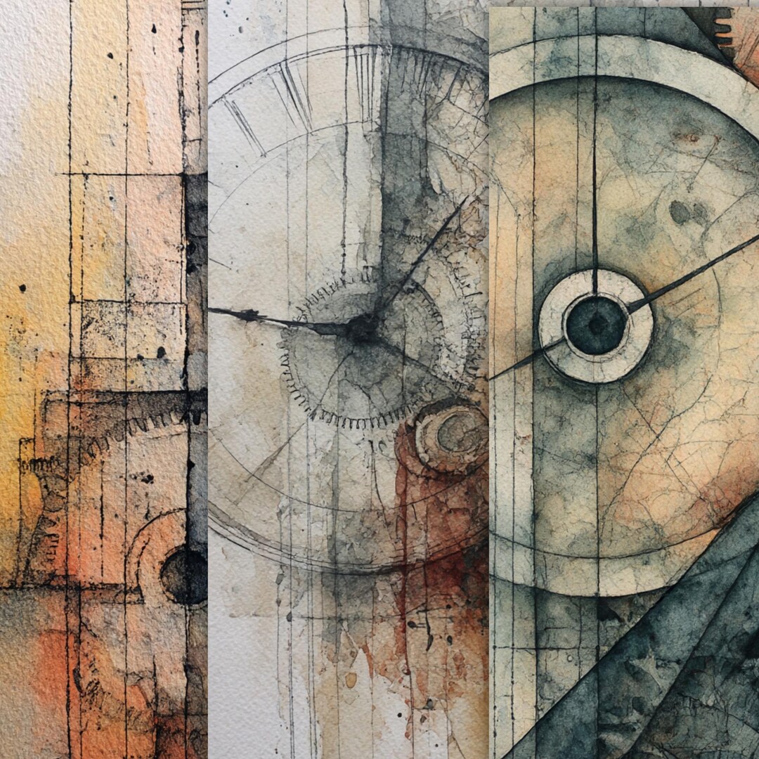 Clockworks Junk Journal Pages Printable Digital Papers for Scrapbook ...