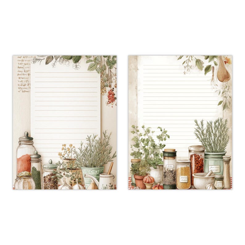 Printable Recipe Journal Pages: Vintage Grandma's Kitchen Ephemera ...