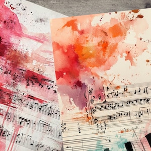 Pagine di diario di musica spazzatura, kit di carta per album di ritagli digitali, musica stampabile, kit di fogli di collage 144