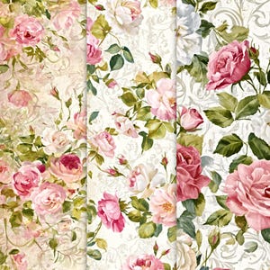 Lot de 20 feuilles de scrapbooking floral vintage - Usage commercial - Fournitures de bricolage pour le journalisme et la fabrication de cartes