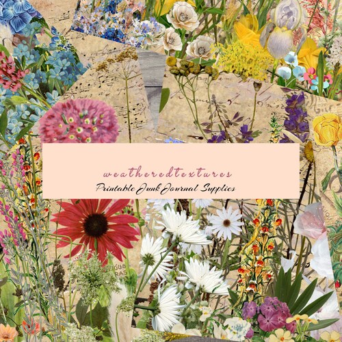 Printable Junk Journal Kit Digital Download 10 Sheets Paper Etsy