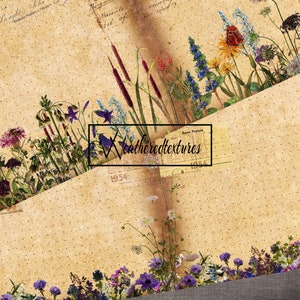 Floral Junk Journal Printable Paper: Collage Scrapbooking Sheets (Digital Download)