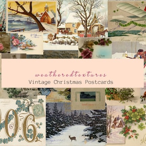 Französische Vintage Postkarten zum Ausdrucken, Weihnachten Digitale Vintage Postkarten Junk Journal Scrapbooks, Viktorianische Weihnachten, Journalkarten, Kit 15