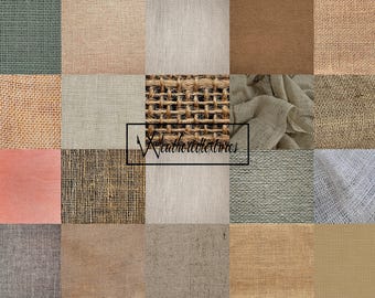 Burlap Texture Digital Paper: Linen Jute Backgrounds (Instant Download)