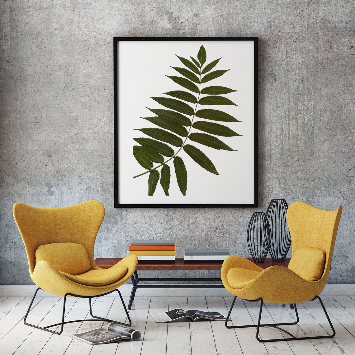 2 Leaves wall art prints, leaves boho art, Modern Art Digital Print