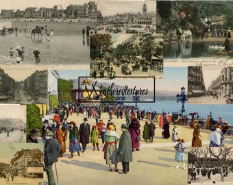 Vintage French Postcard Collection: Antique Ephemera for Journals (Digital Download)