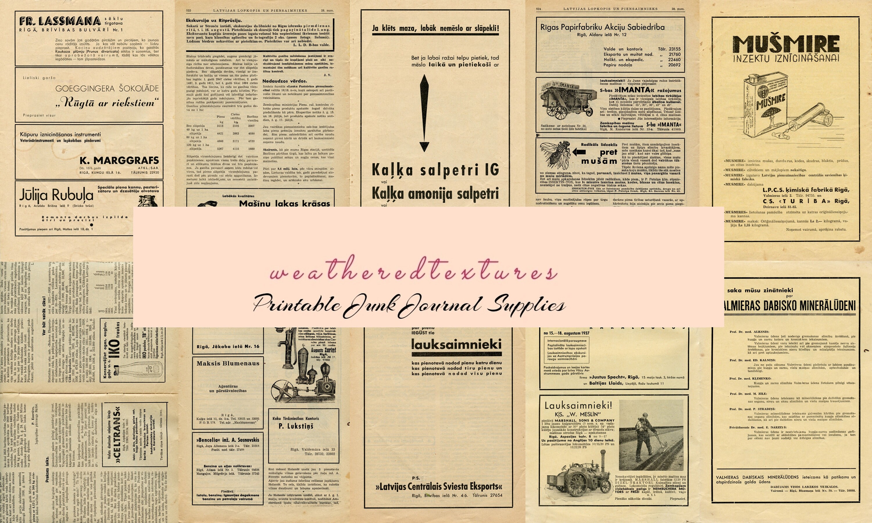 Vintage Newspapers Printable Paper Vintage Advertising Junk - Etsy