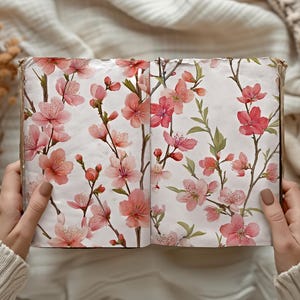 Papiers floraux, fleurs de fleurs de pêcher imprimables, 20 papiers imprimables numériques, papiers fleurs pressées à téléchargement immédiat