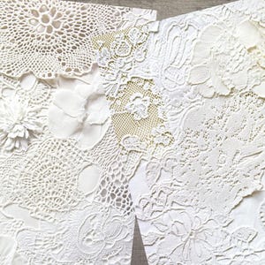 Arrière-plans en papier numérique dentelle blanche - Motifs de dentelle élégants pour le scrapbooking, la fabrication de cartes, les faire-part de mariage et les travaux manuels