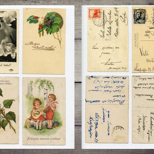 Vintage Postcards Digital Pack, Junk Journal Ephemera, Spring Postcards Digital Download image 7