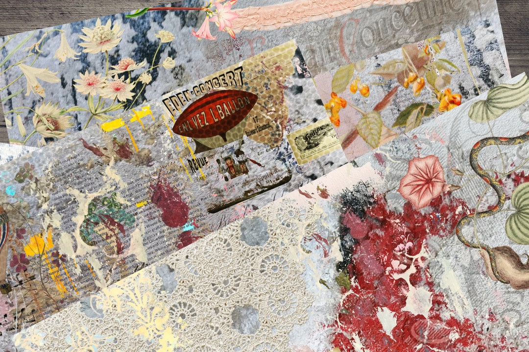 Printable Junk Journal Kit: Vintage Ephemera Paper (digital Download ...