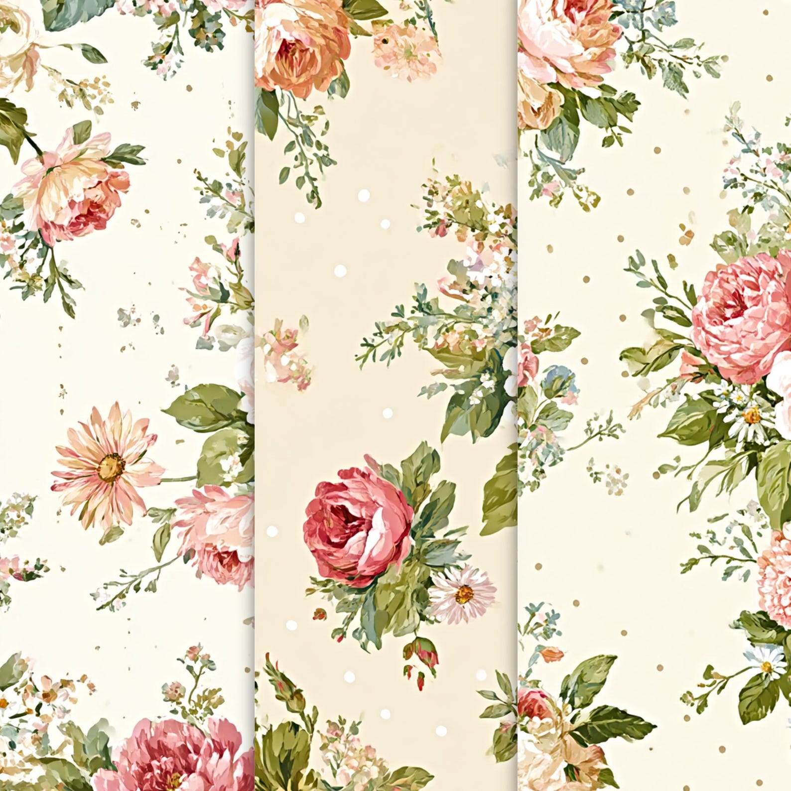 Vintage Floral Scrapbook Paper: Decorative Crafting Paper (12 Sheets ...