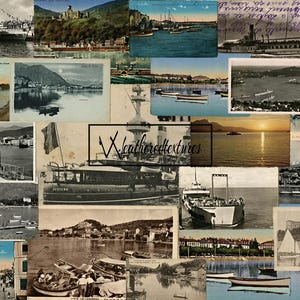 Cartoline di navi, CARTOLINE VINTAGE, Collezione vintage di 20 cartoline a tema nautico, cartoline di barche, cartoline di vela, Kit 3