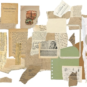 Papel rasgado, 26 arquivos PNG transparentes, Scrapbooking, Clipart de papel rasgado, Download digital para diários de lixo, Uso comercial, Kit 3