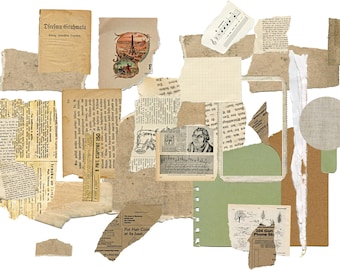 Torn Paper Clipart: 26 PNG Files, Scrapbook Ephemera (Digital Download)
