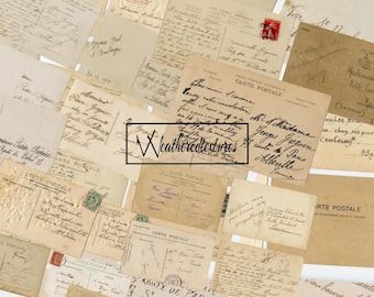 Vintage Handwritten Postcards: 1920s-30s Ephemera (Digital Download)