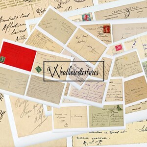 Postales manuscritas vintage imprimibles efímeras descarga digital, 40 postales manuscritas vintage imprimibles kit 16