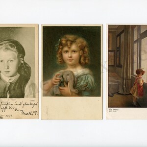 Digital Antique Postcards, Children Postcards, Antique Postcard, Girl, Boy, 12 Vintage Postcards, Kids Digital Download, Printable JPG