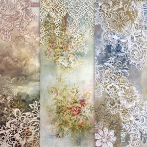 Lace Paper Printable Kit: Boho Junk Journal & Collage Art (PDF Download)