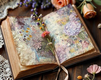 Hydrangea Junk Journal Kit: Printable Paper Pack (Digital Download A4/Letter Size)