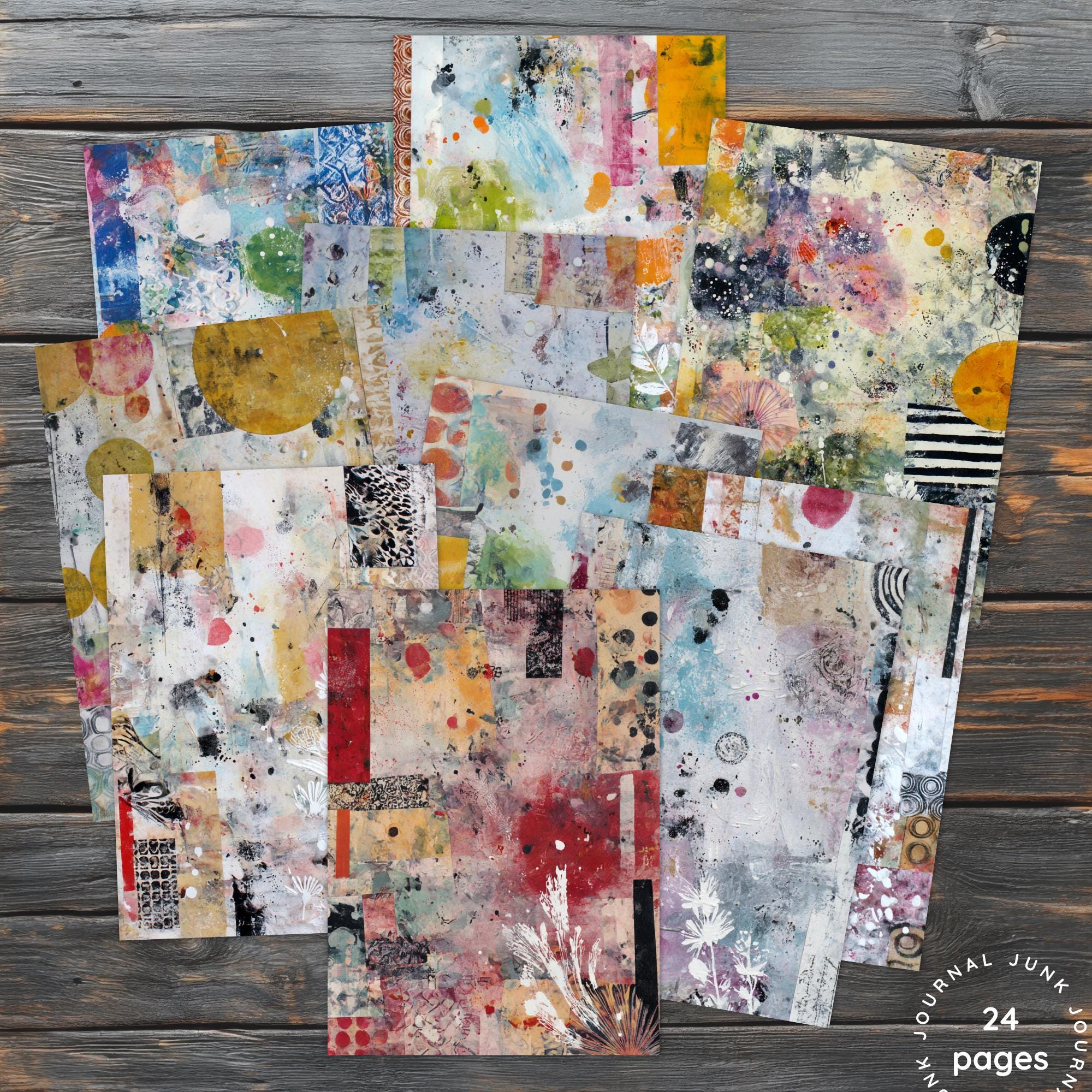 Junk Journal Collage Papers | Printable Mixed Media Sheets for ...