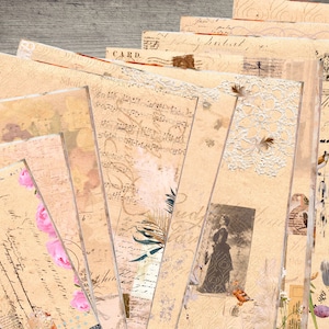 Vintage Collage Printable Paper Kit: Junk Journal, Scrapbook (Digital Download, 10 JPG Pages)