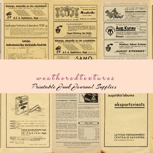 Vintage Zeitungen, Vintage Werbung, Junk Journal, digitale Ephemera, Collage Sheet, Vintage, digitales Scrapbook Papier, bedruckbares Papier,