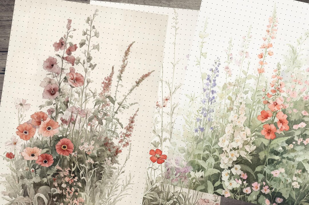 Floral Junk Journal Kit | Vintage Printable Paper (digital Download) - Etsy